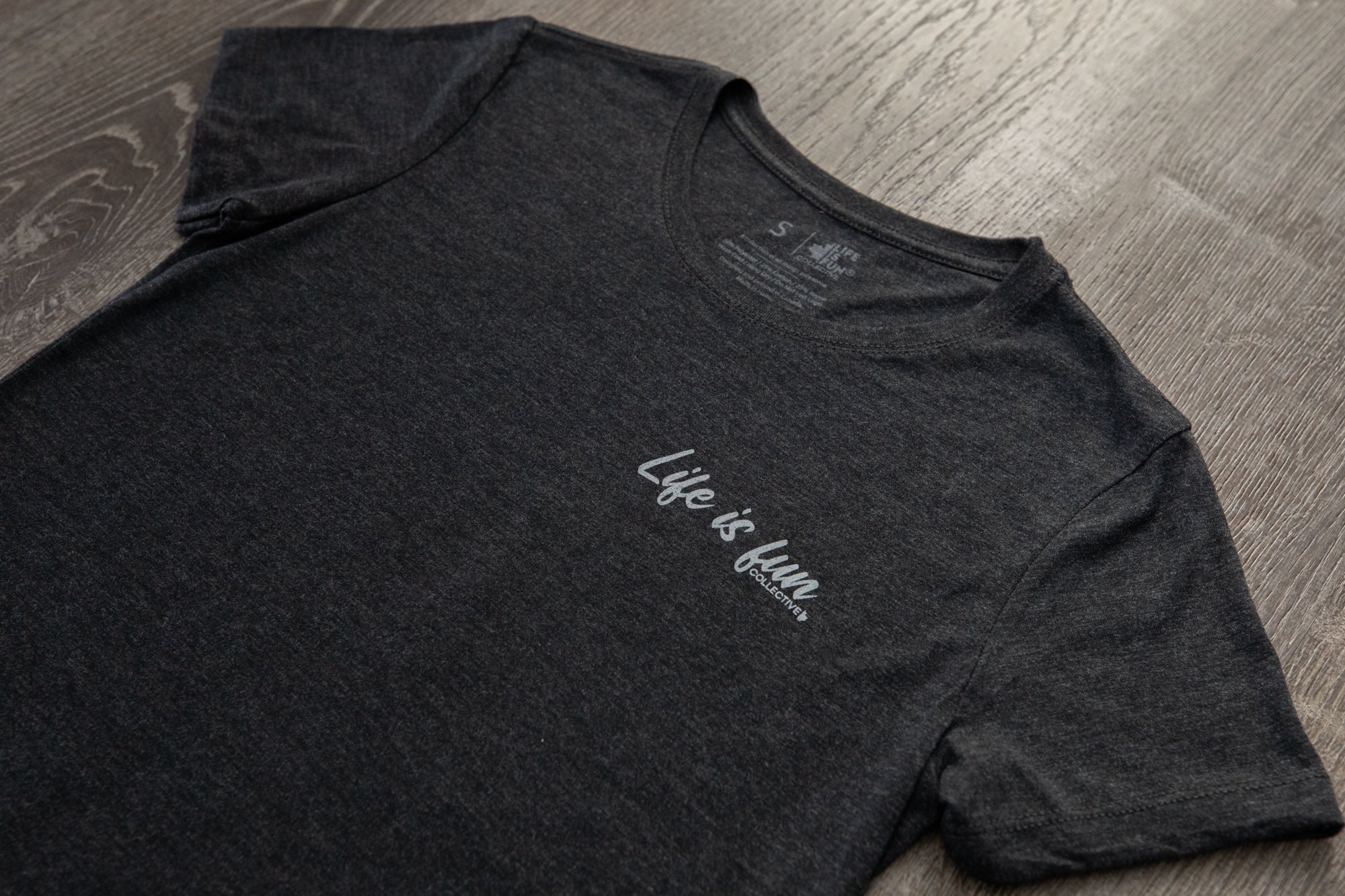 Ladies Triblend T-shirt // Script Logo - Dark Grey